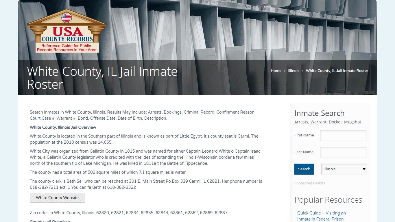 White County, IL Jail Inmate Roster | Name Search